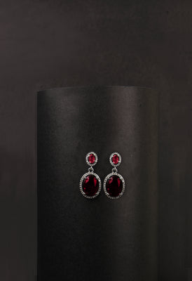 Crimson Elegance Drop Earrings