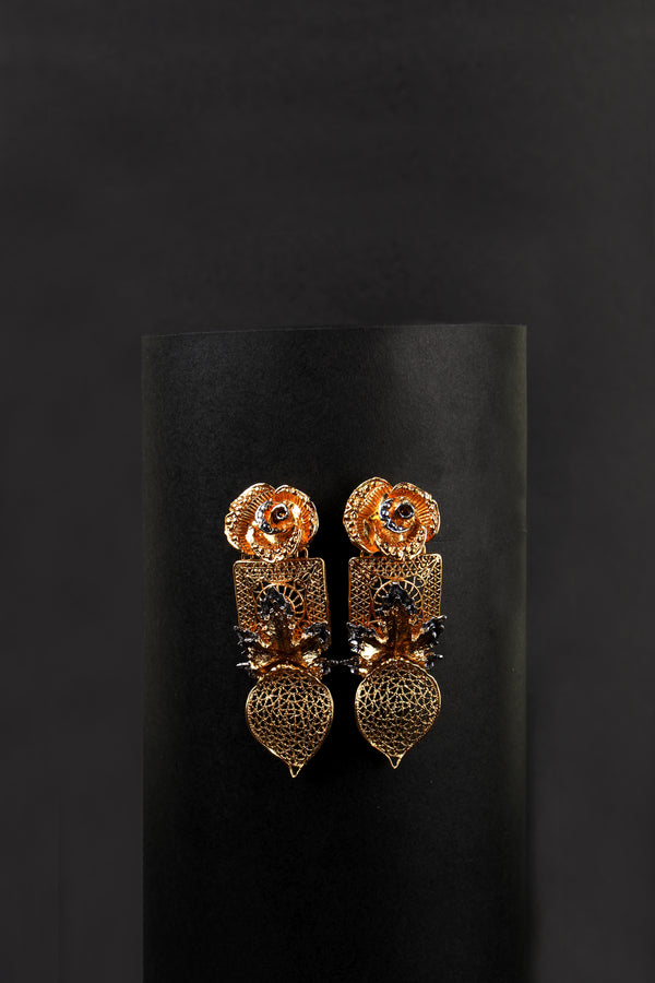 Golden Filigree Majesty Earrings