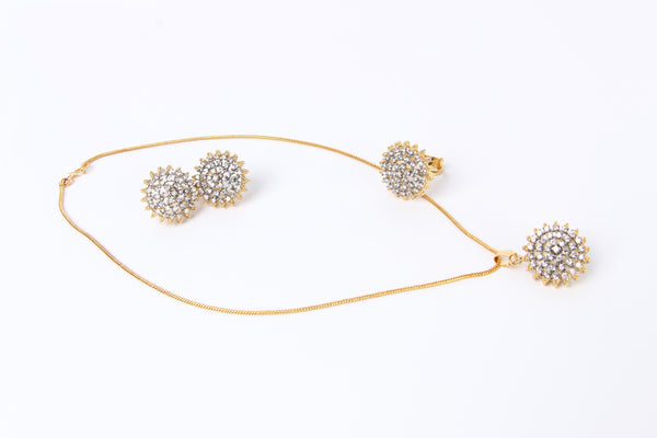 Golden Radiance Cluster Jewelry Set