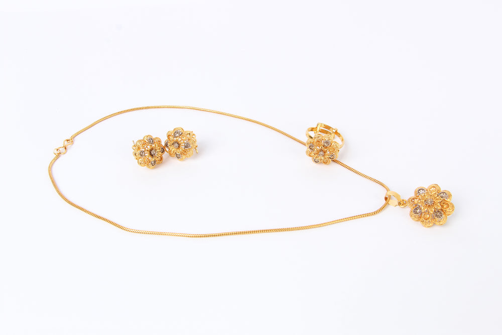 Golden Blossom Jewelry Set